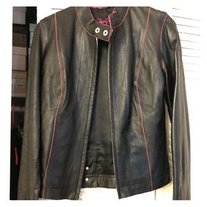Fox girl leather motorcycle jacket